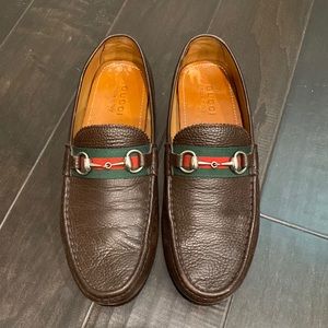 Men Gucci Driver with Web loafers Sz 9